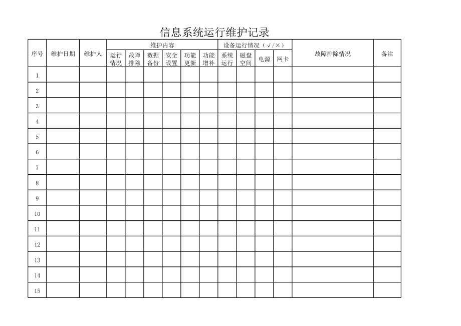 信息系统维护记录.xls